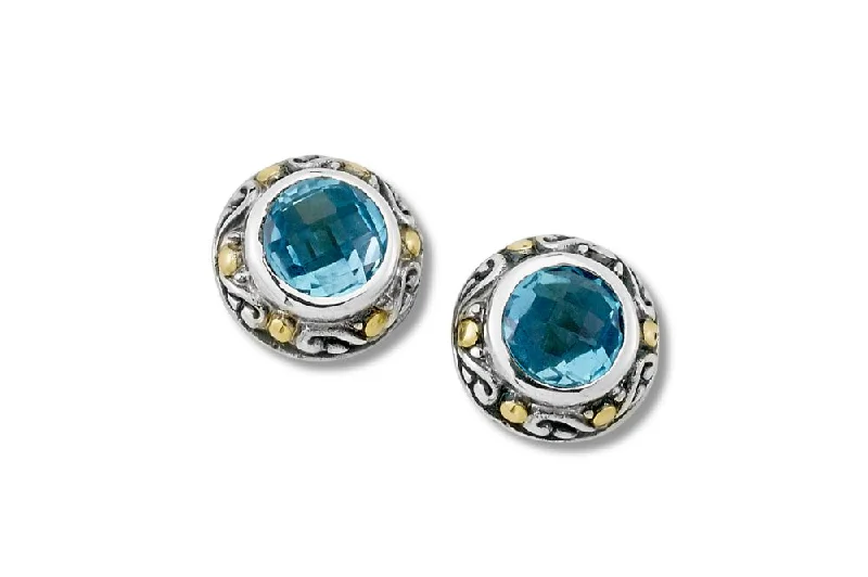 cute stud earrings for women -Ambang Earrings- Blue Topaz