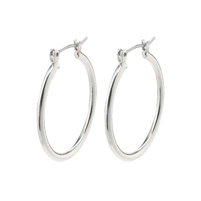 stackable earrings for women -LAYLA large hoop earrings silver-plated