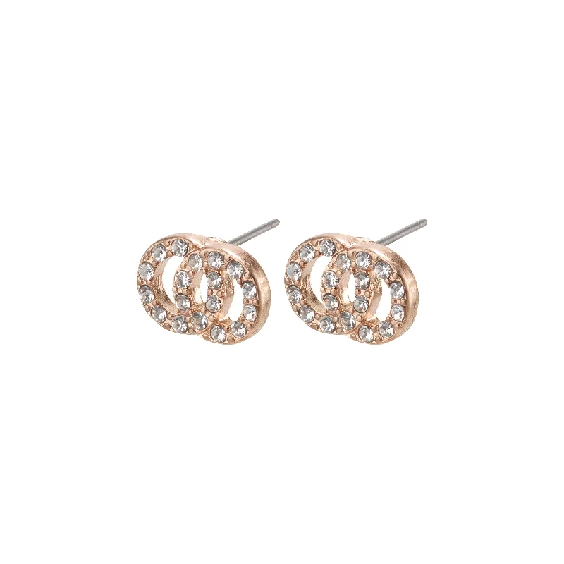 boho earrings for women -VICTORIA crystal earrings rosegold-plated