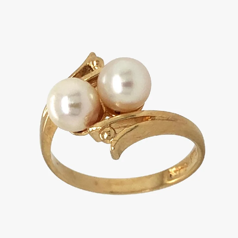 wedding band sets for women -Pearl Ring