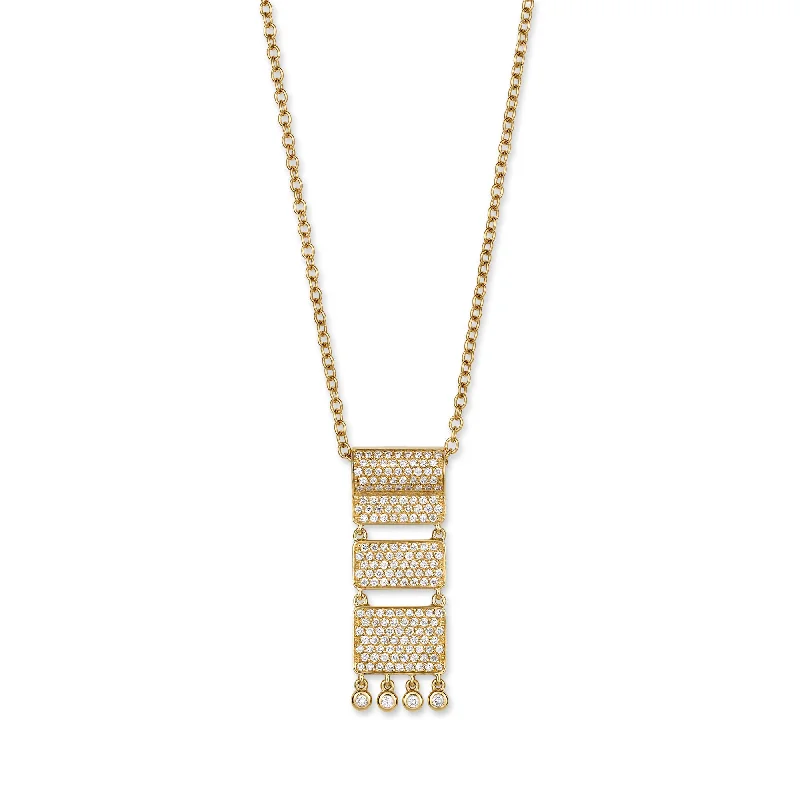 luxury diamond necklaces for women -Carpet 18K Gold Pendant w. Diamonds