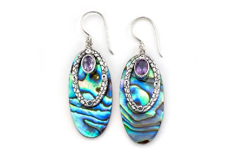 sterling silver earrings for women -Bora Bora Earrings- Paua