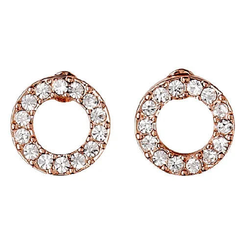 bold silver earrings for women -VICTORIA crystal halo earrings rose gold-plated