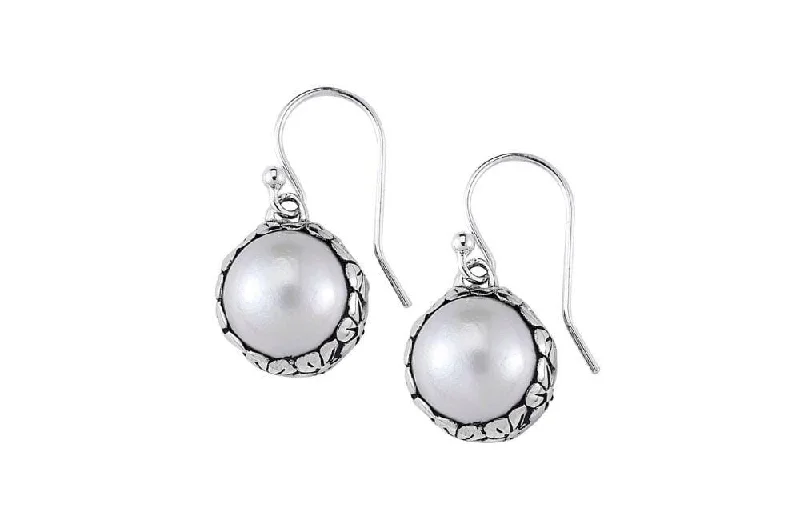 teardrop earrings for women -Gunung Earrings- White Mabe Pearl