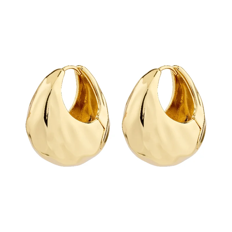 multi-layer earrings for women -BELIEVE chunky hoop earrings gold-plated