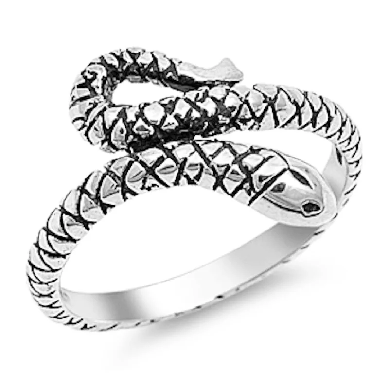 anniversary gift necklaces for women -Sterling Silver Snake Ring