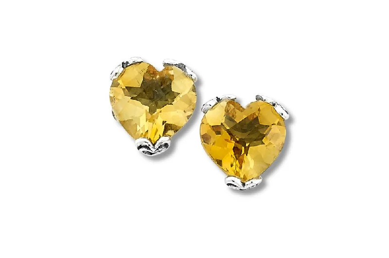 wedding earrings for women -Glow Heart Earrings- Citrine