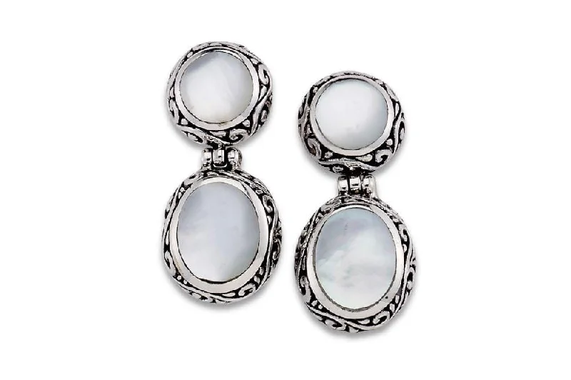 luxury drop earrings for women -Keramas Earrings- Mother Of Pearl