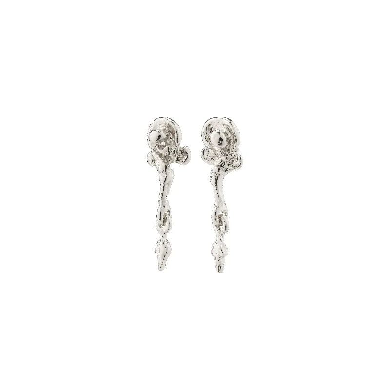 wedding earrings for women -SOLIDARITY organic shaped earrings silver-plated