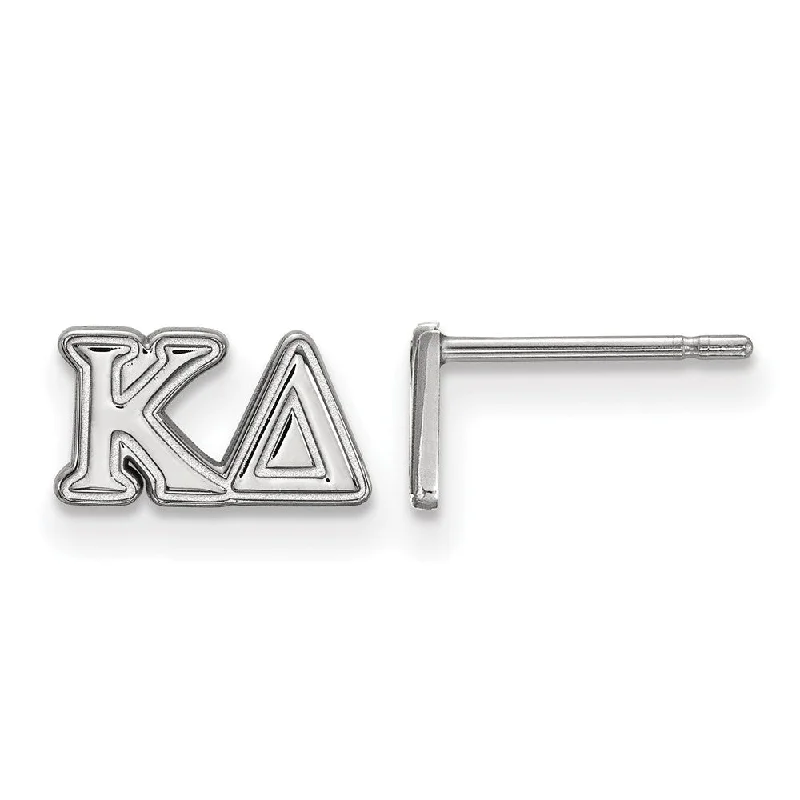 bold statement earrings for women -Sterling Silver Kappa Delta XS Greek Letters Post Earrings