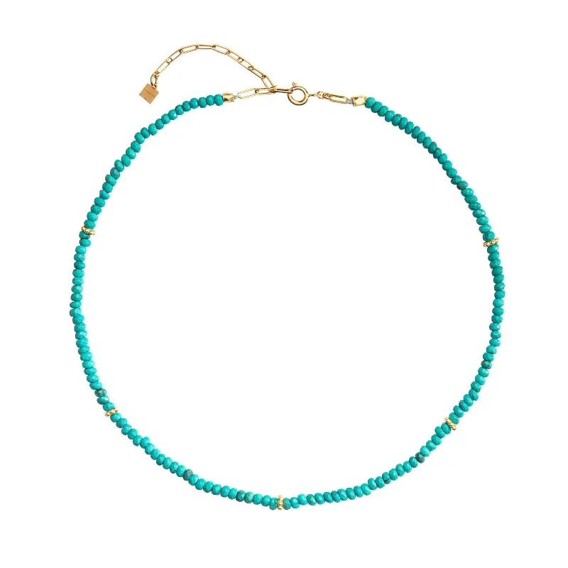 colorful necklaces for women -Brisa 18K Gold Plated Necklace w. Turquoise