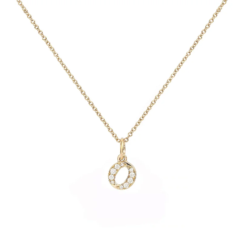 long chain necklaces for women -Love Letter O 18K Gold Necklace w. Diamonds