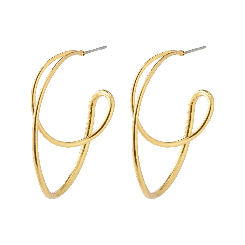 luxury hoop earrings for women -MILLER graphic statement earrings gold-plated