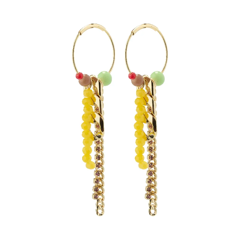 dangling gemstone earrings for women -FIORELLA multicoloured hoop earrings gold-plated