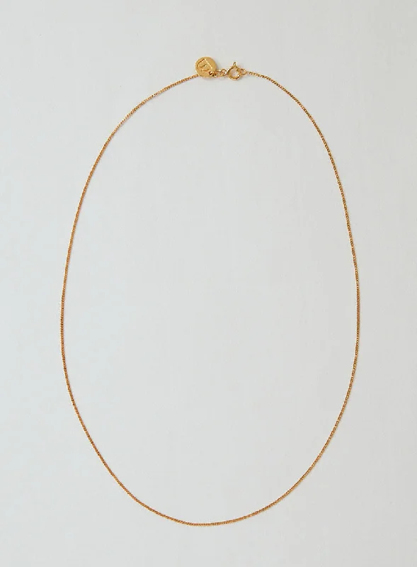 sparkling necklaces for women -Plain 14K Gold Plated 45 cm Necklace