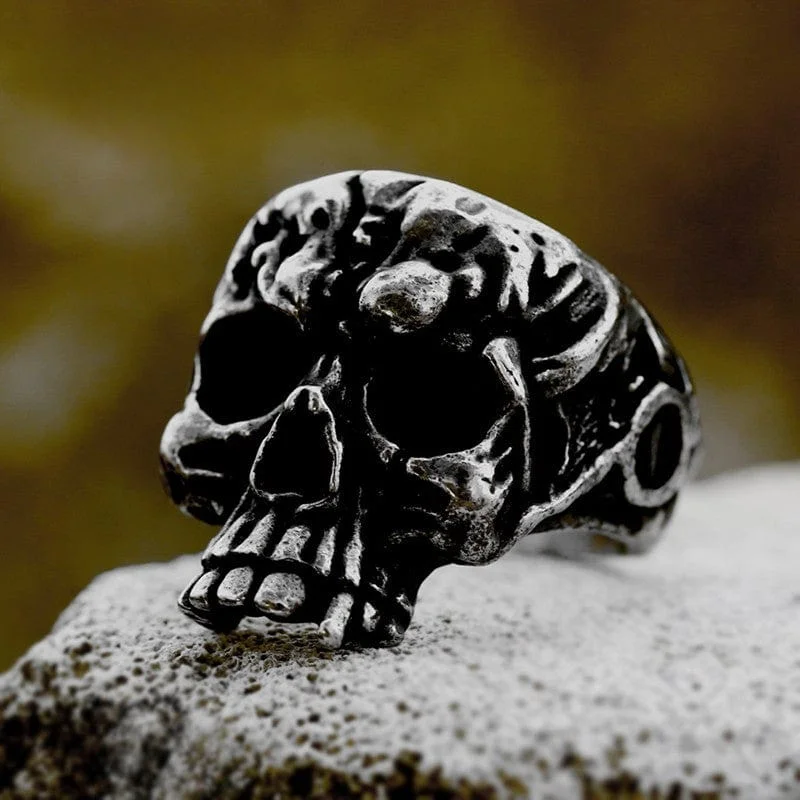 statement rings for women -Men's Punk Skull Ring