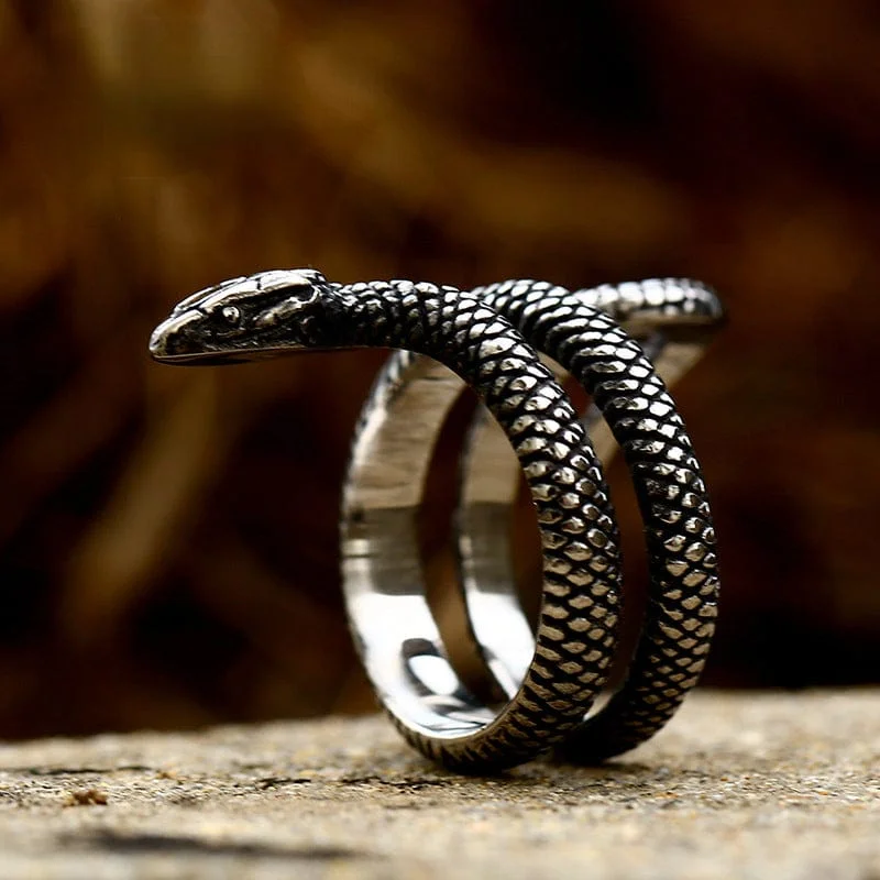 birthstone promise rings for women -Men's Punk Snake Ring