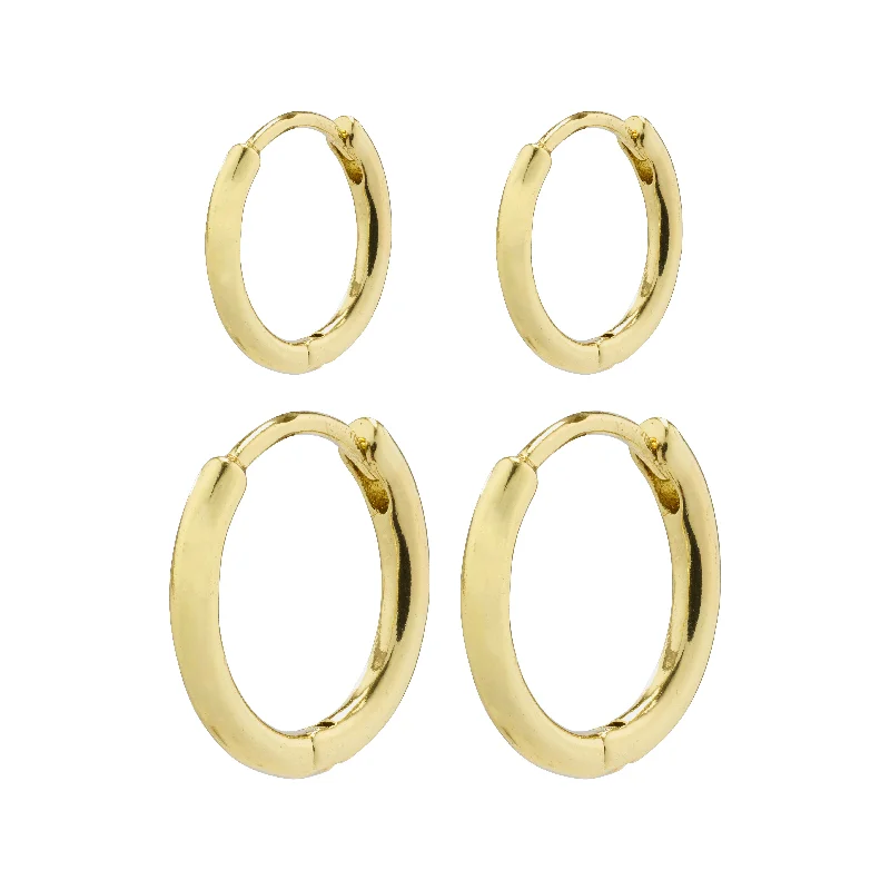 multi-layer earrings for women -ARIELLA hoop earrings 2-in-1 set gold-plated