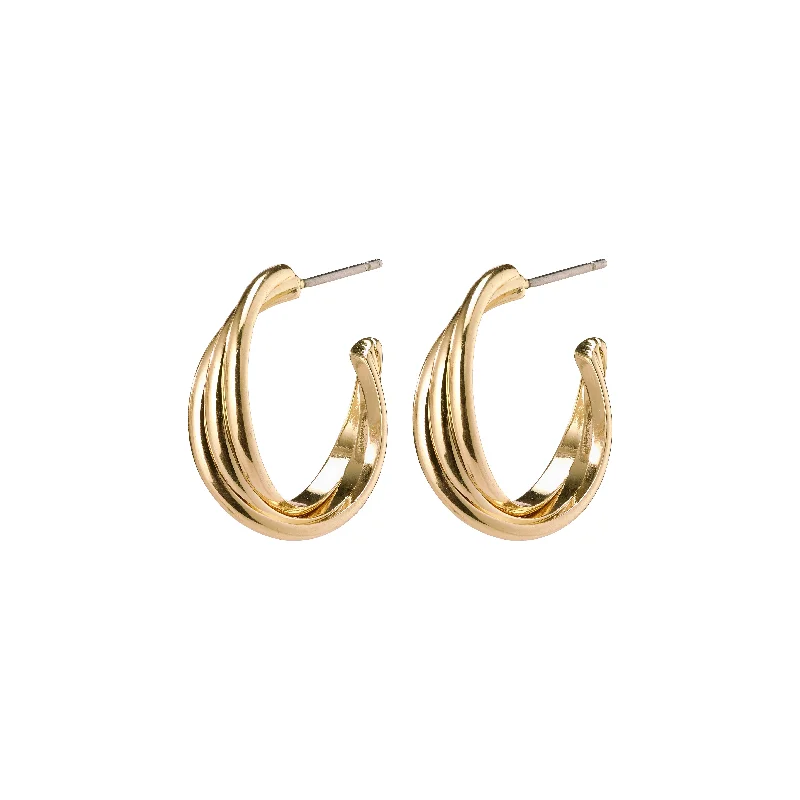 crystal drop earrings for women -JENIFER twirl hoop earrings gold-plated