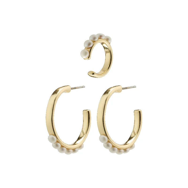 minimalistic earrings for women -ENERGETIC hoop earrings and cuff gold-plated