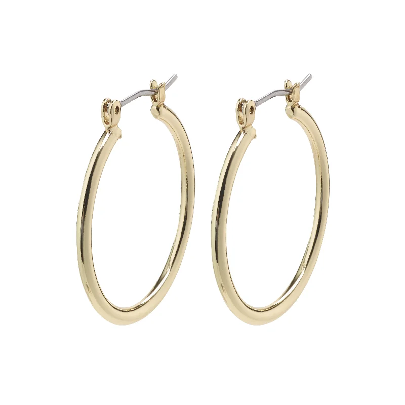 bold silver earrings for women -LAYLA large hoop earrings gold-plated