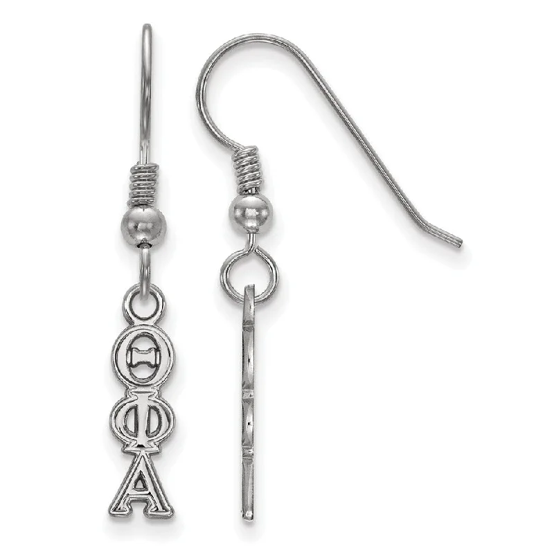 pearl earrings for women -Sterling Silver Theta Phi Alpha XS Dangle Earrings