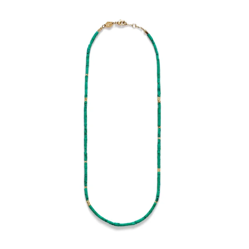 rhinestone necklaces for women -Sun Stalker Gold Plated Necklace w. Green Oasis Beads