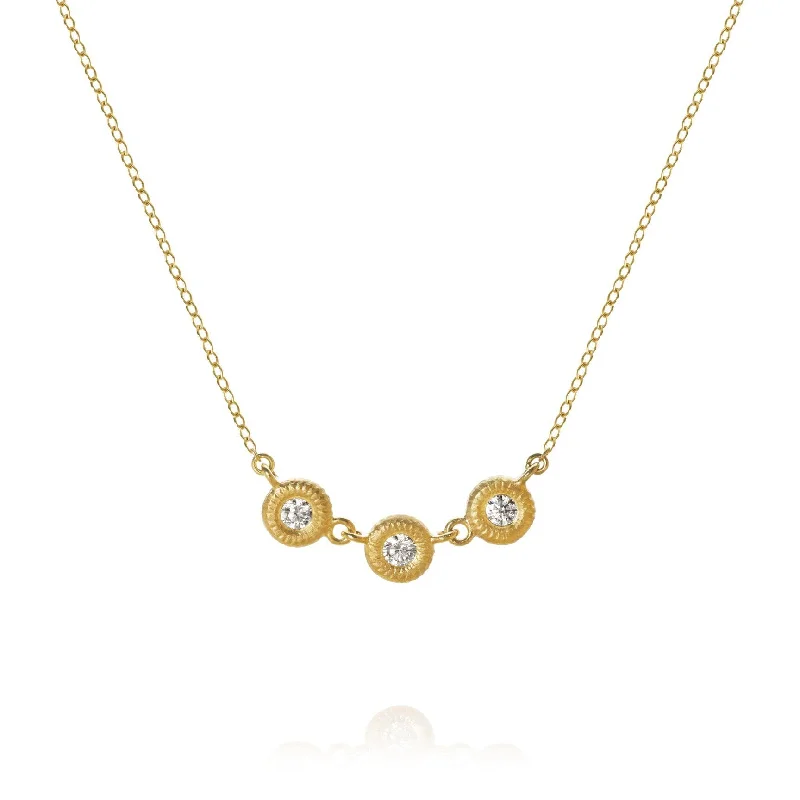 romantic pendant necklaces for women -Glory 18K Gold Necklace w. Diamonds