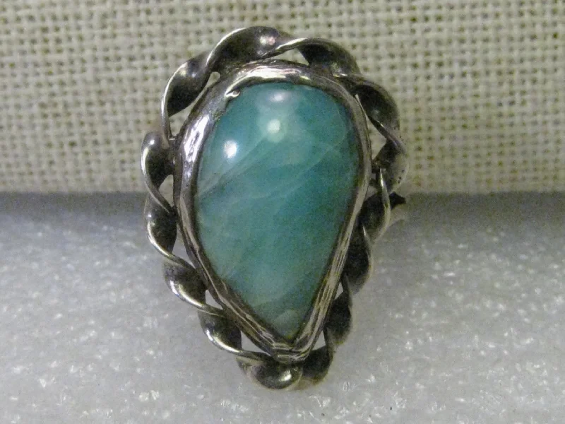 stackable engagement rings for women -Sterling Silver Amazonite Southwestern Ring, sz. 7.25 - Southwestern Appeal, Quality