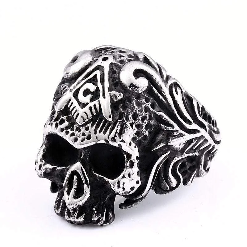 emerald rings for women -Men's Gothic Punk Skull Ring