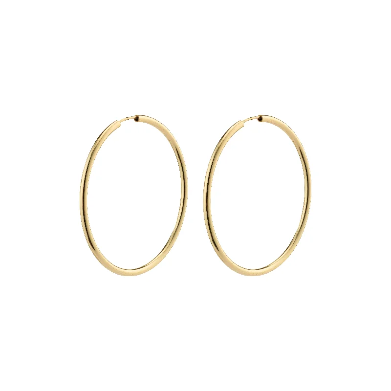 minimalistic earrings for women -APRIL medium-size hoop earrings gold-plated