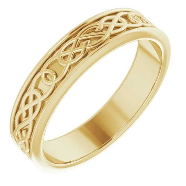 simple gold necklaces for women -5mm Wide Celtic Design Band - 14k Gold or Platinum