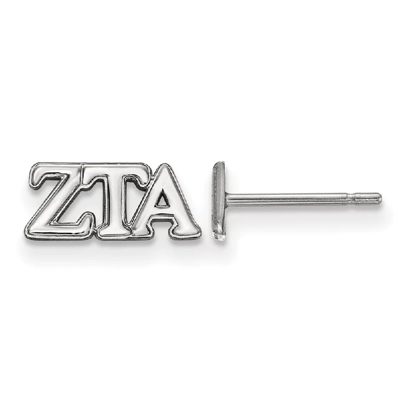 boho earrings for women -Sterling Silver Zeta Tau Alpha XS Greek Letters Post Earrings