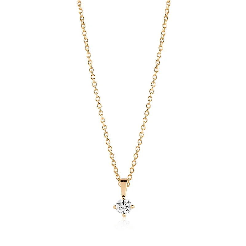 dazzling necklaces for women -Princess Piccolo 4 mm. Gold Plated Necklace w. White Zirconias