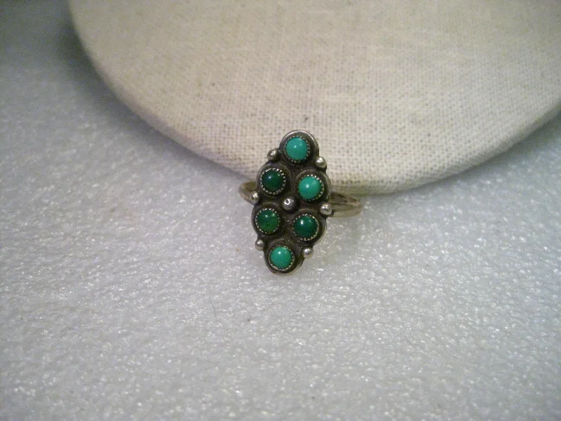 stackable rings for women -Vintage Sterling Silver Southwestern Turquoise Snake-Eyes Ring, 1960-1970's,  size 9.5, 5.24 grams