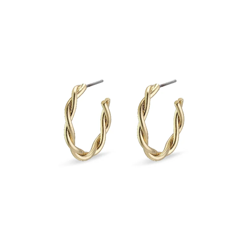 gold hoop earrings for women -NAJA twisted hoop earrings gold-plated