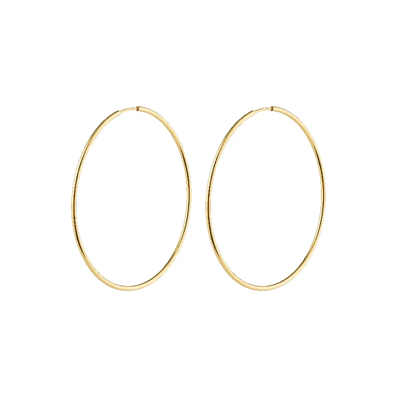 trendy crystal earrings for women -SANNE large hoop earrings gold-plated