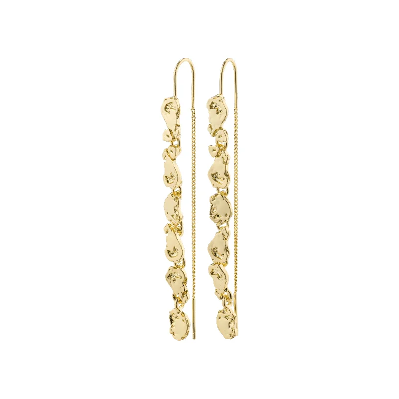 trendy stud earrings for women -THANKFUL long chain earrings gold-plated