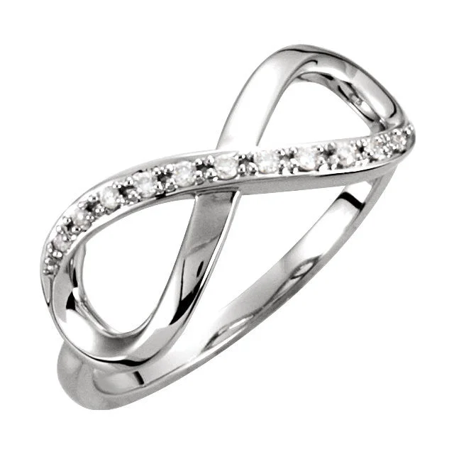 trendy necklaces for women -14k Gold .05 CTW Diamond Infinity Ring