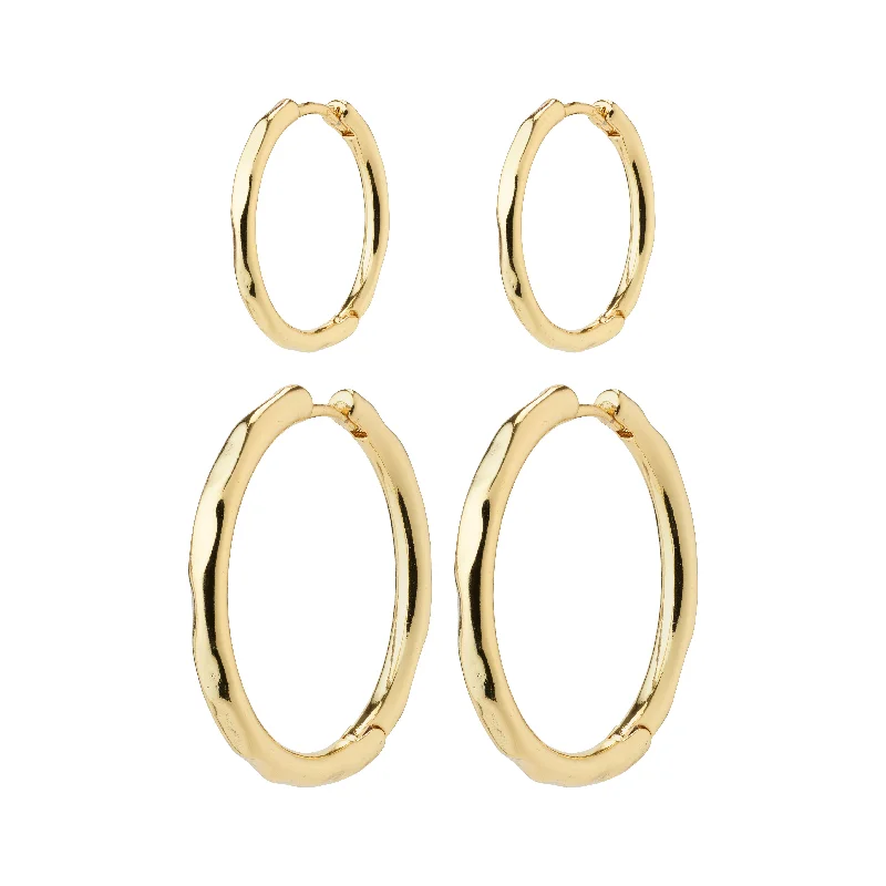 stud earrings for women -EVE hoop earrings 2-in-1 set gold-plated