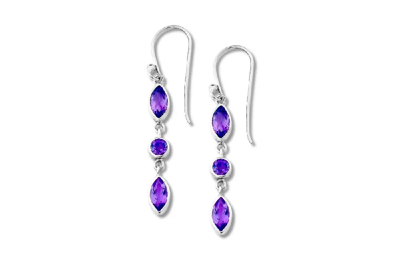 custom name earrings for women -Mahawu Earrings- Amethyst