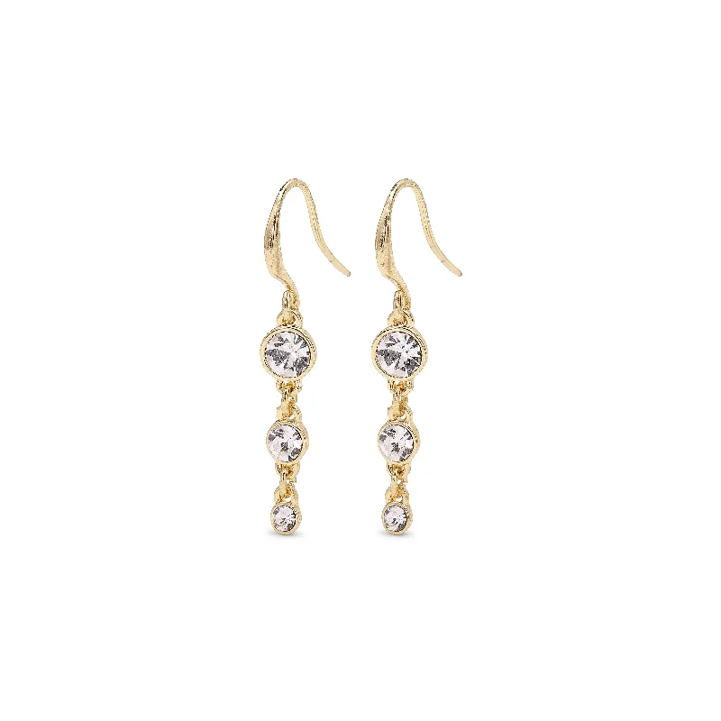 luxury silver earrings for women -LUCIA crystal earrings gold-plated