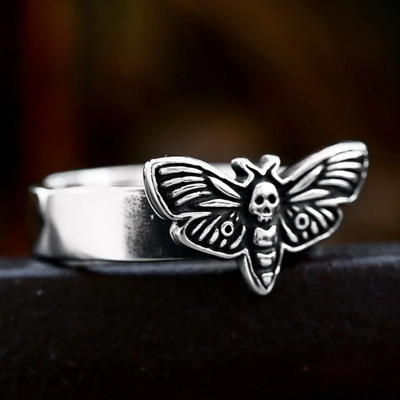 elegant engagement rings -Men's Punk Moth Ring