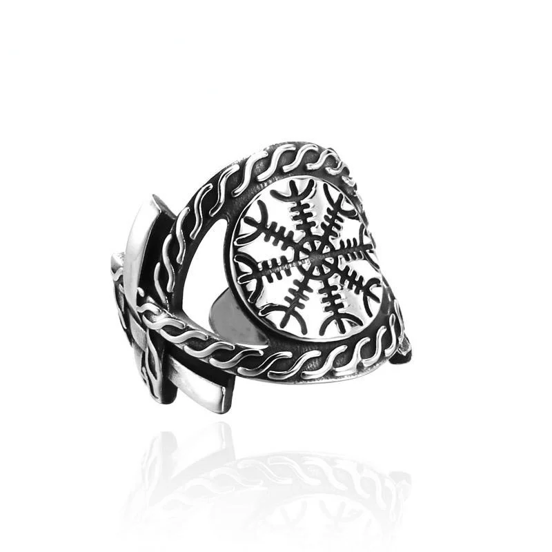 stackable rings for women -Men's Punk Rune Openings Ring