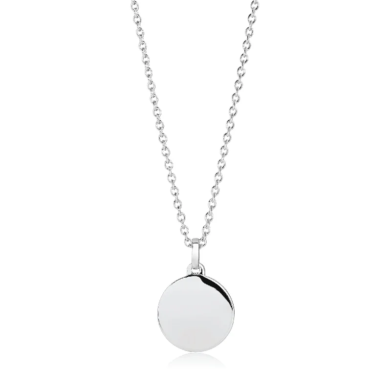 personalized pendant necklaces for women -Follina Pianura Silver Necklace 12 mm pendant