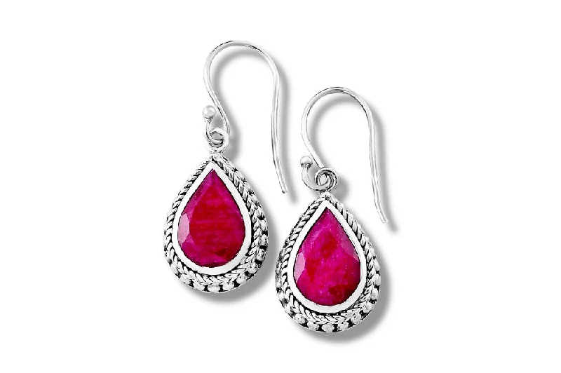 layered drop earrings for women -Sempu Earrings- Ruby