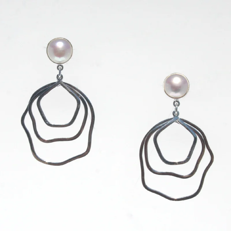 custom crystal earrings for women -Tidal Pearl Stud Earrings