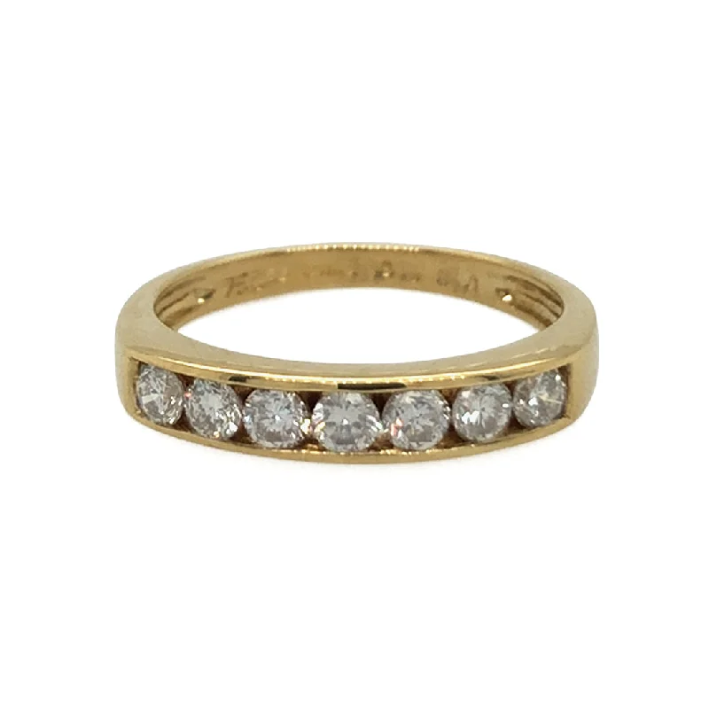 fashion rings for women -Diamond Set Half Eternity Ring