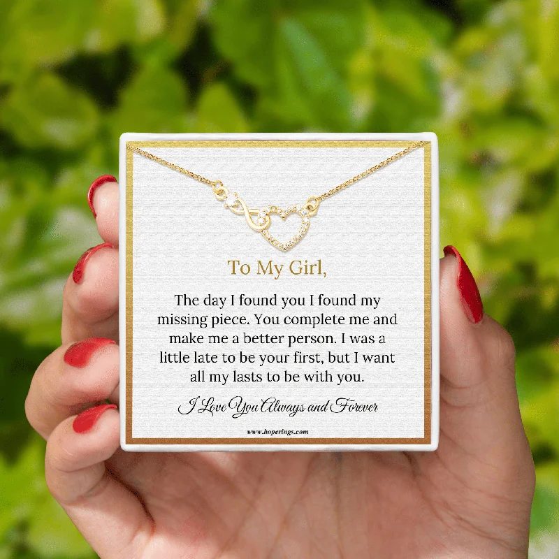 modern pendant necklaces for women -To My Girl - Forever Love Necklace