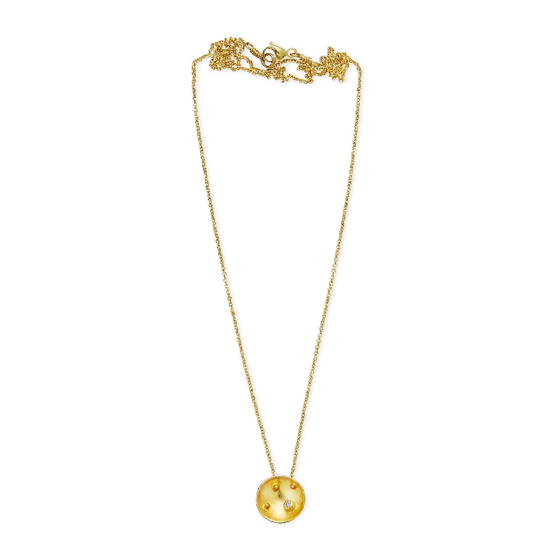 handmade necklaces for women -Diatom 18K Gold Necklace w. Diamond